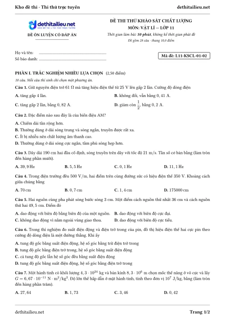 Trang 1 của đề L11-KSCL-01-02
