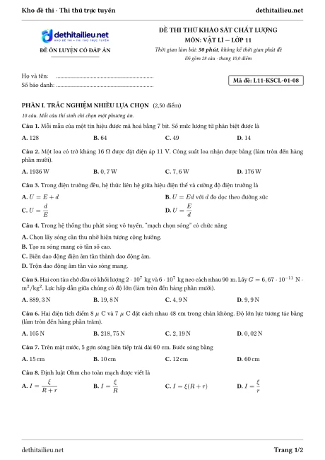 Trang 1 của đề L11-KSCL-01-08