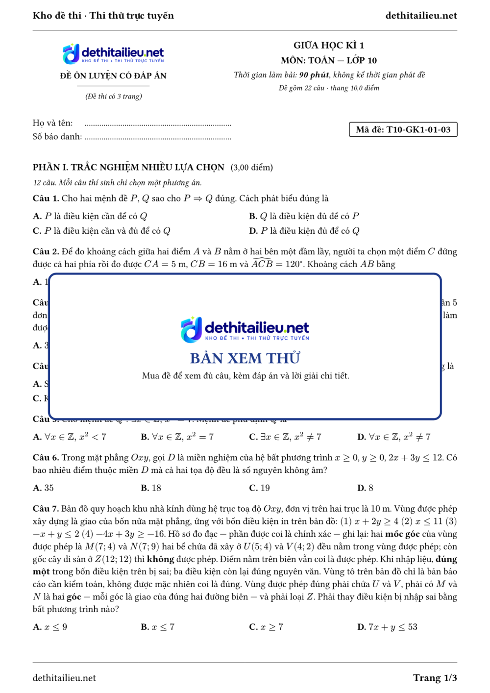 Trang 1 của đề T10-GK1-01-03
