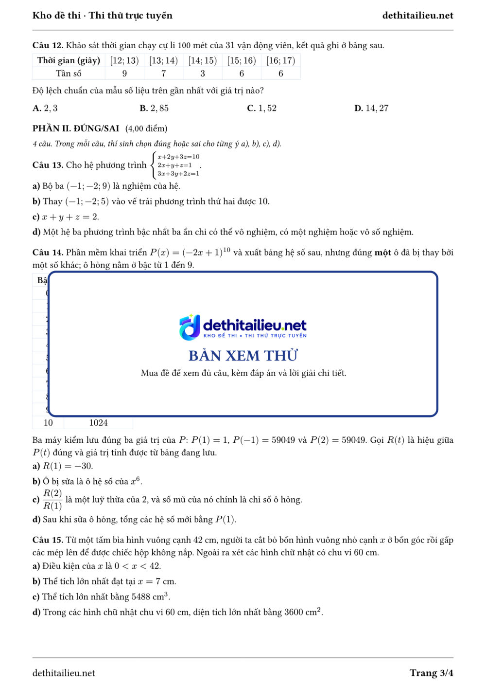 Trang 3 của đề T-TN-07-14