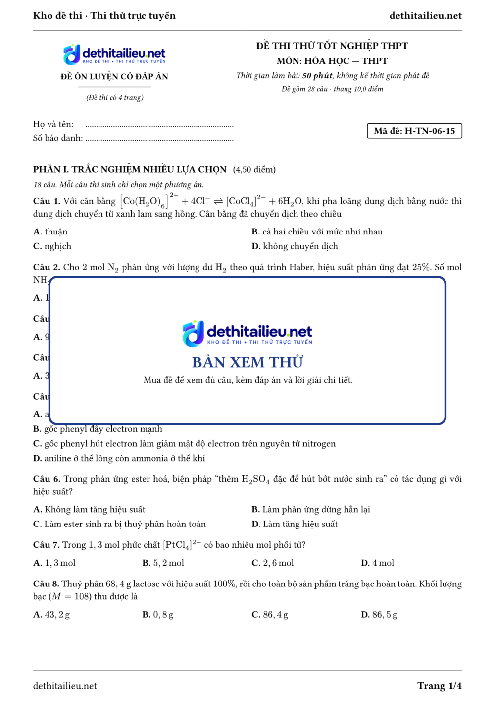 Trang 1 của đề H-TN-06-15