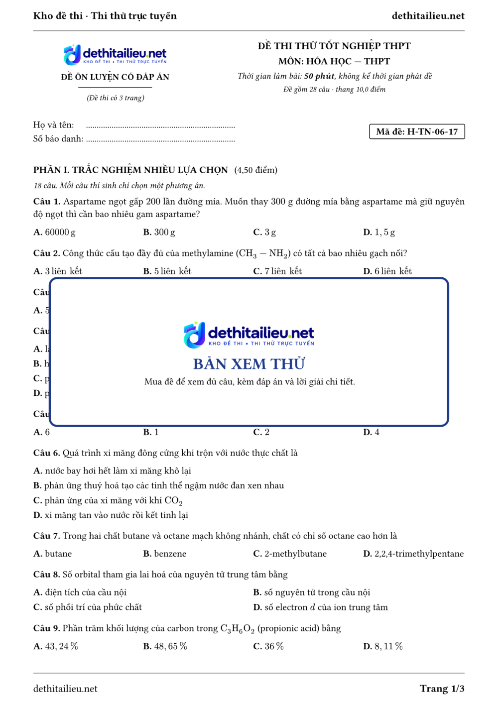 Trang 1 của đề H-TN-06-17
