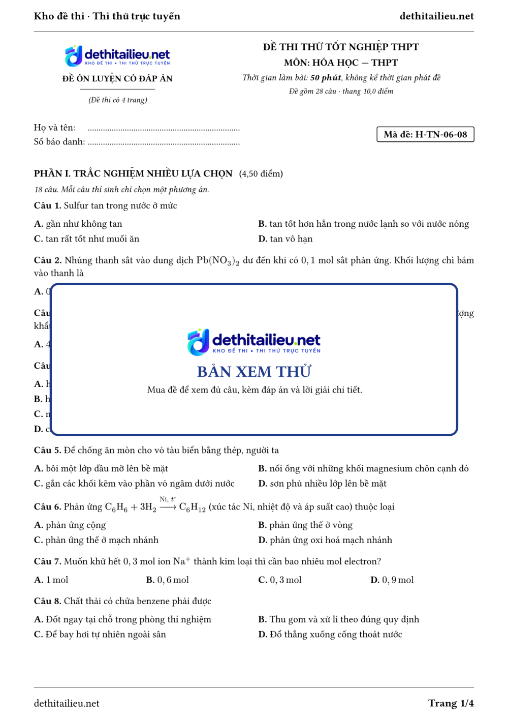 Trang 1 của đề H-TN-06-08