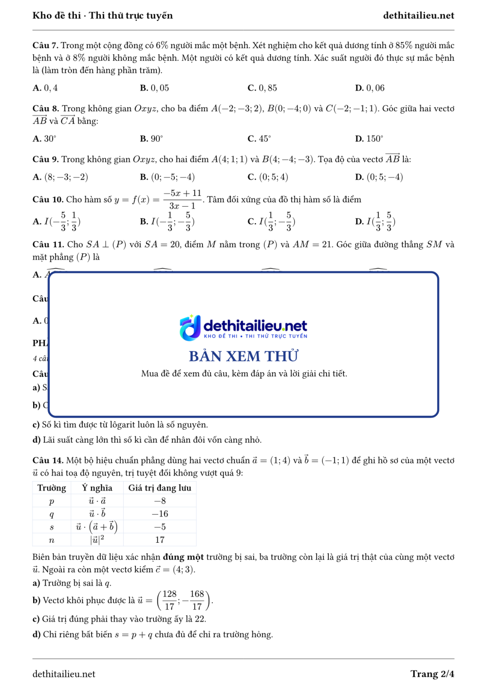 Trang 2 của đề T-TN-06-20