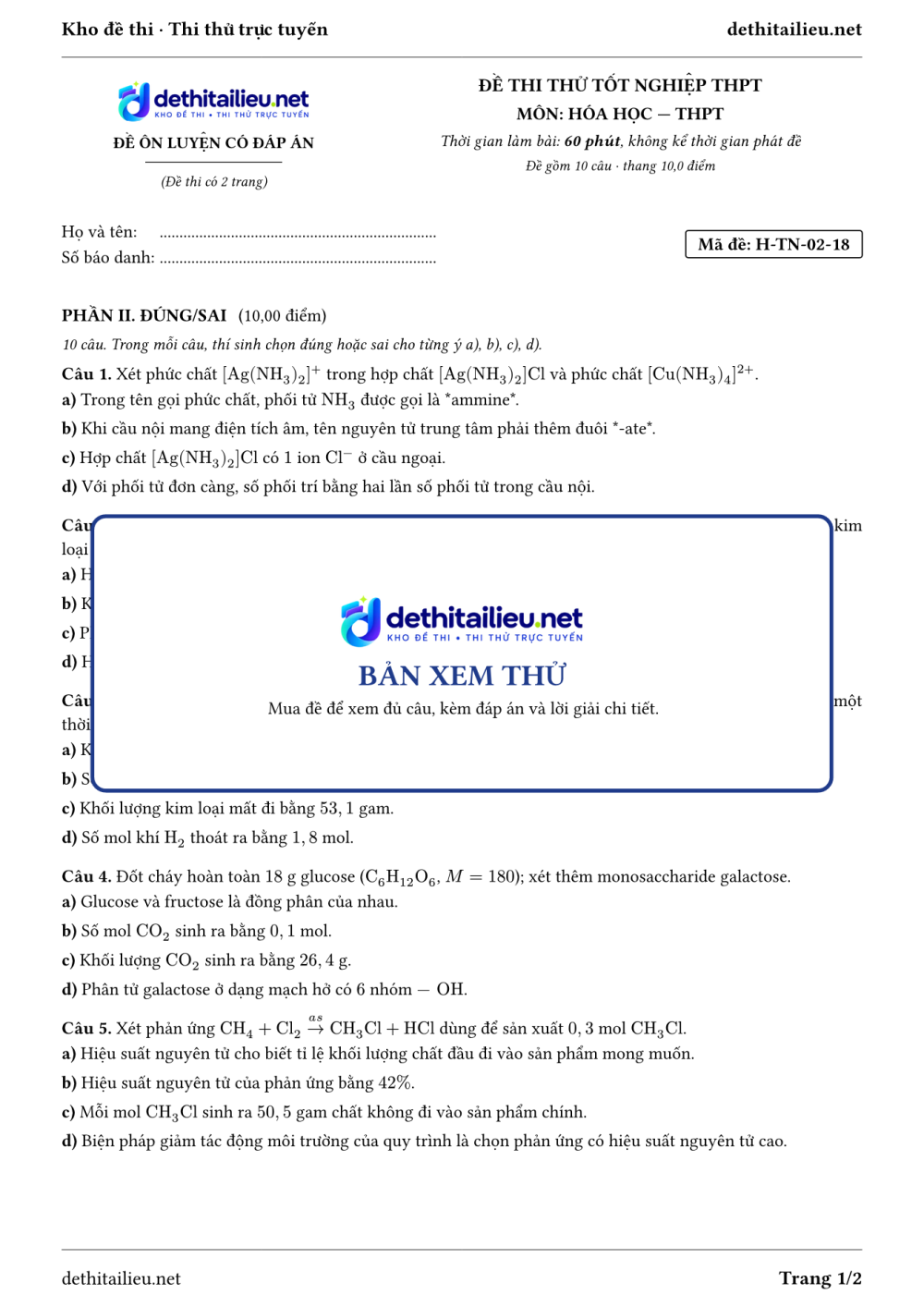 Trang 1 của đề H-TN-02-18