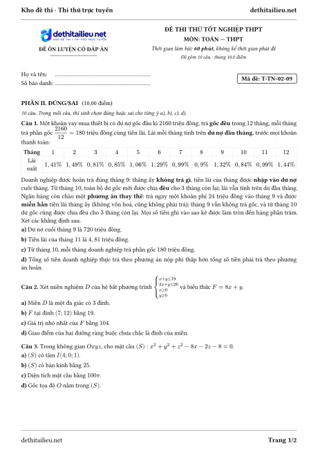 Trang 1 của đề T-TN-02-09