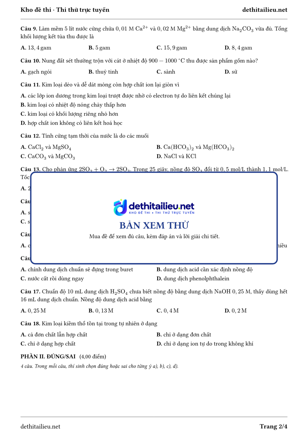 Trang 2 của đề H-TN-09-13