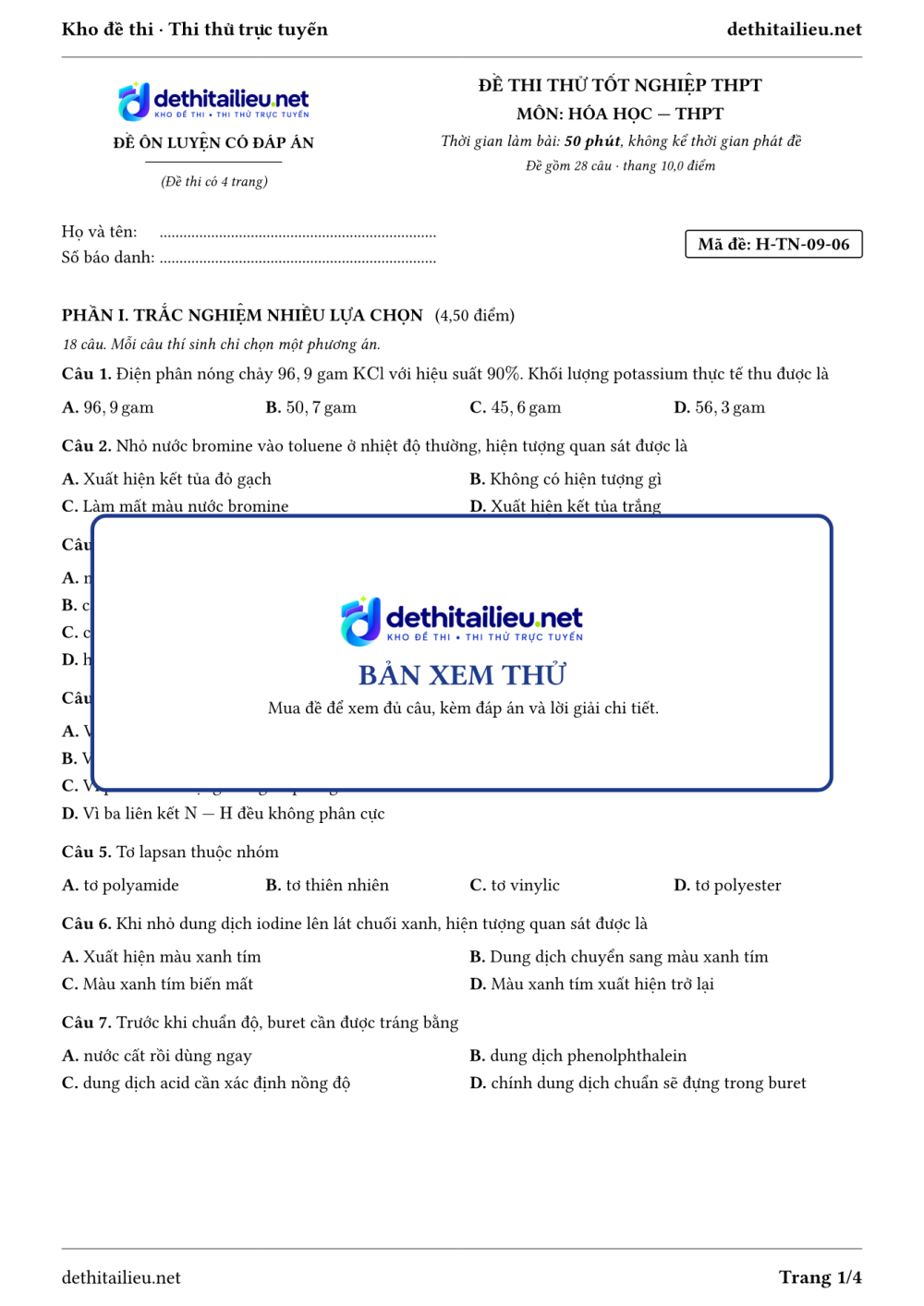 Trang 1 của đề H-TN-09-06