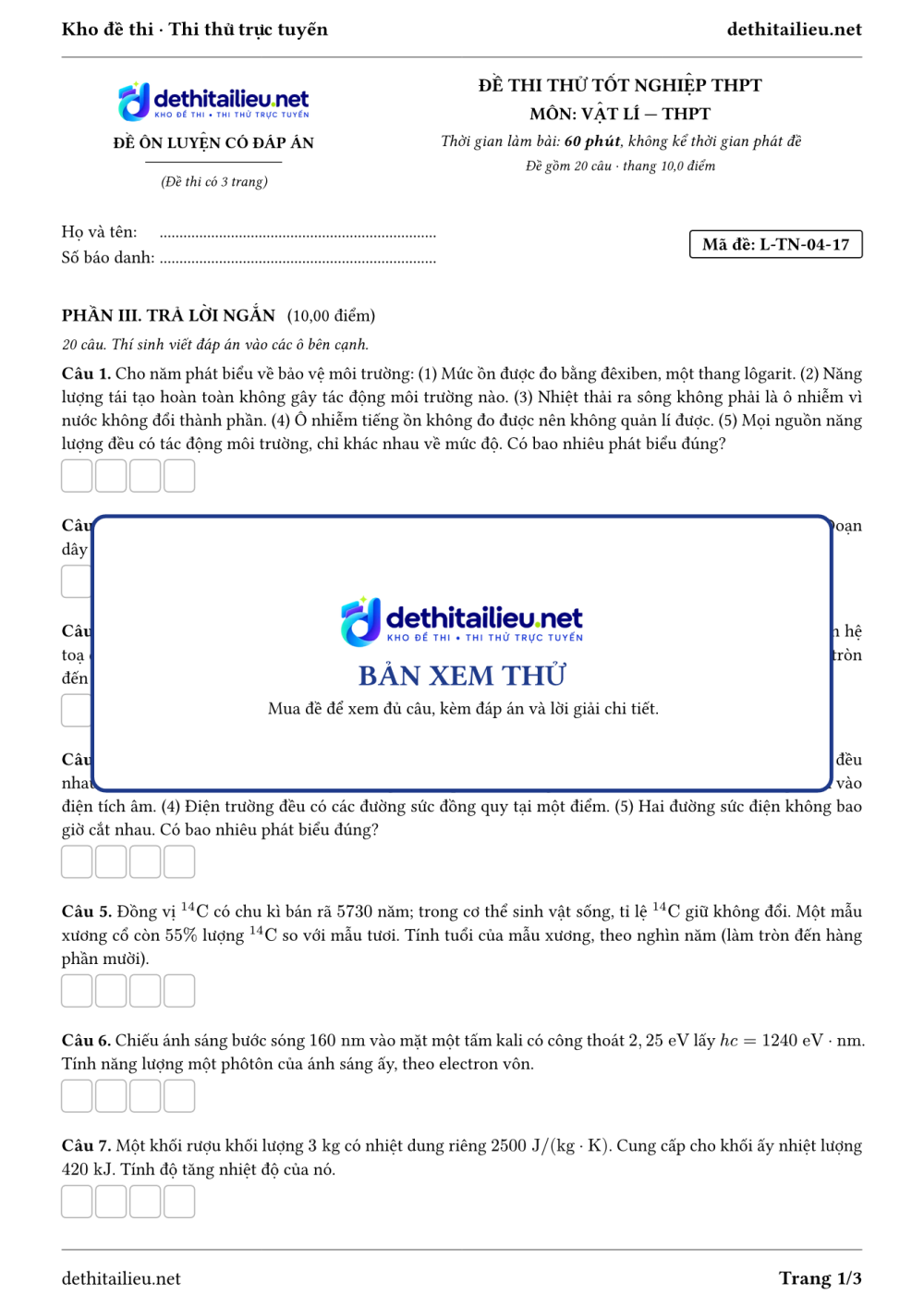 Trang 1 của đề L-TN-04-17