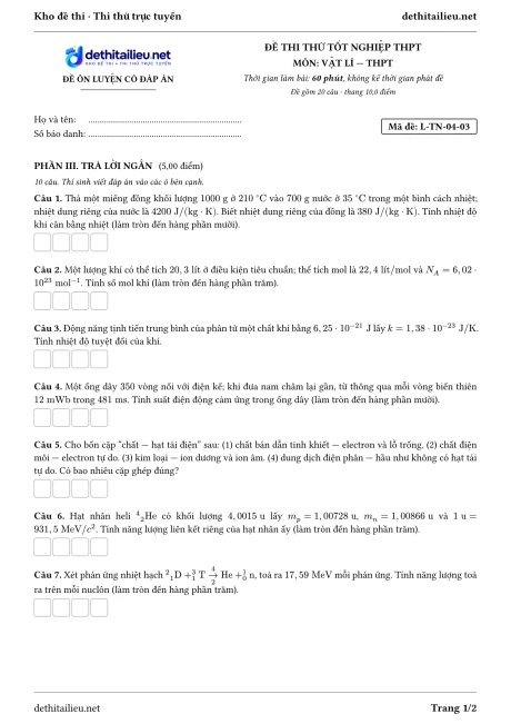 Trang 1 của đề L-TN-04-03