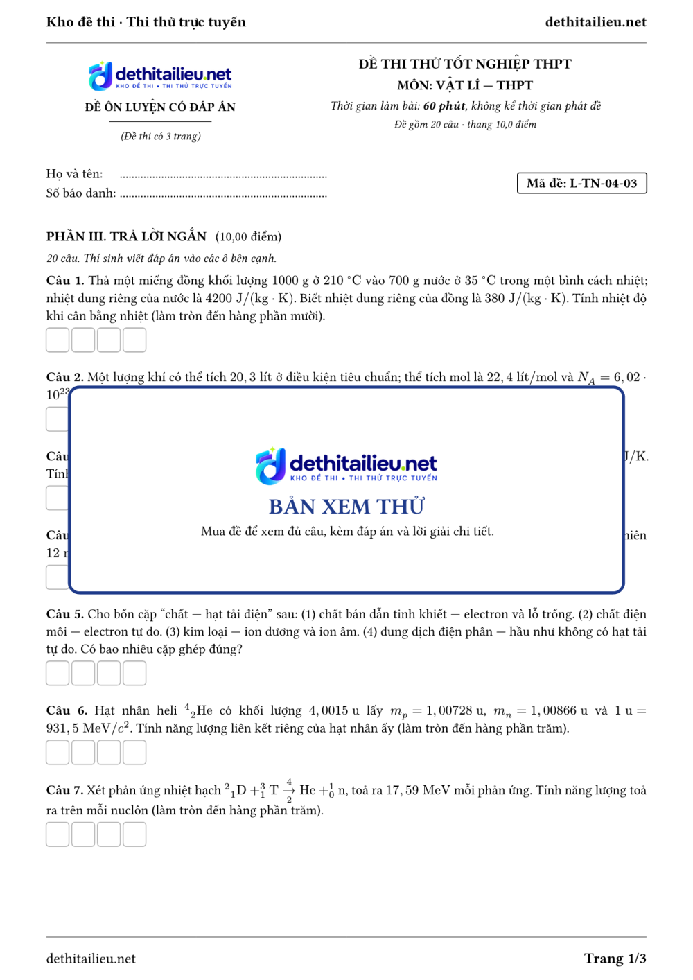 Trang 1 của đề L-TN-04-03