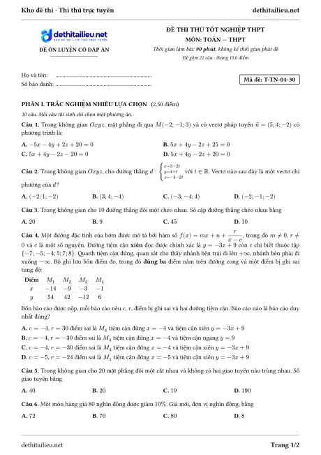 Trang 1 của đề T-TN-04-30