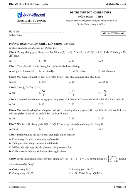 Trang 1 của đề T-TN-04-07