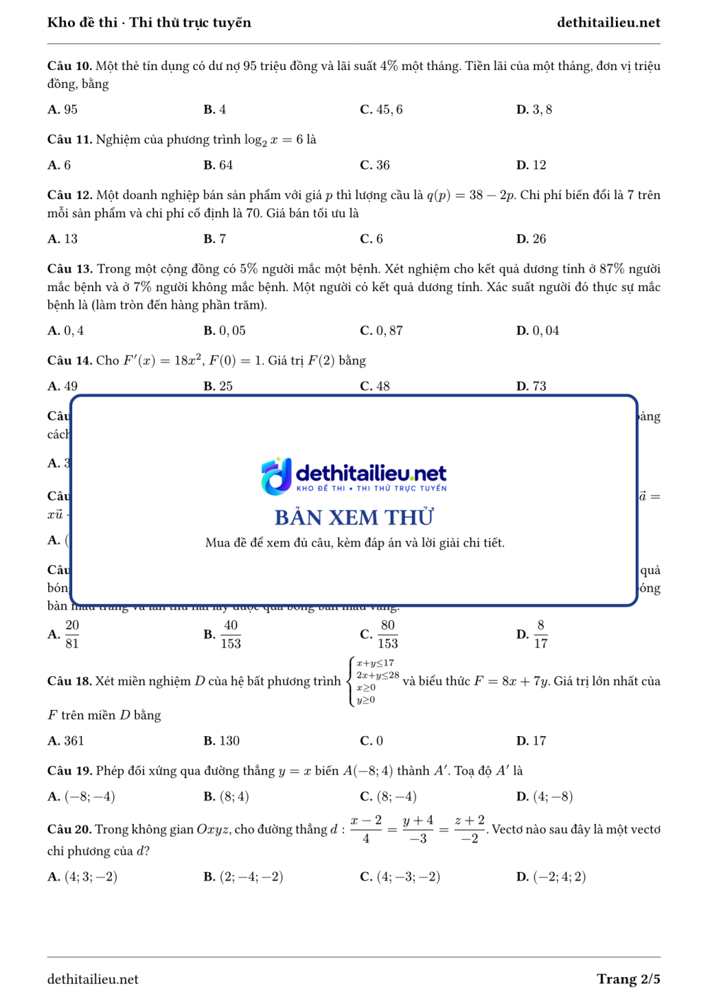 Trang 2 của đề T-TN-01-17