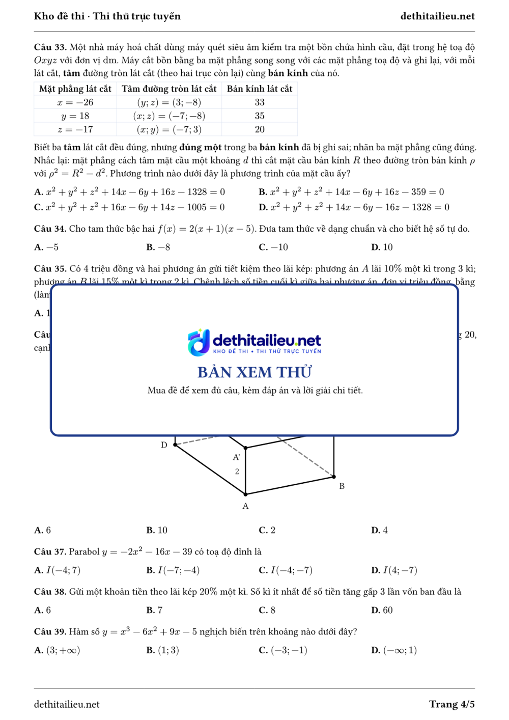 Trang 4 của đề T-TN-01-17