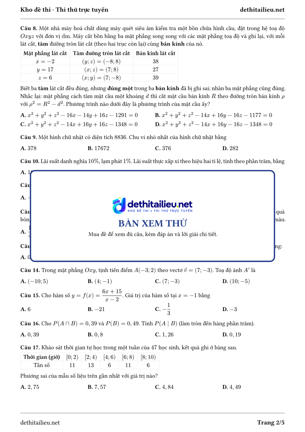 Trang 2 của đề T-TN-01-22