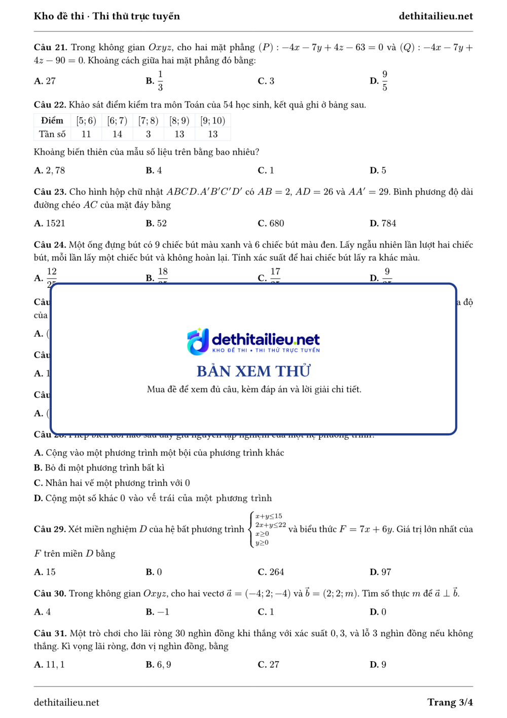 Trang 3 của đề T-TN-01-23