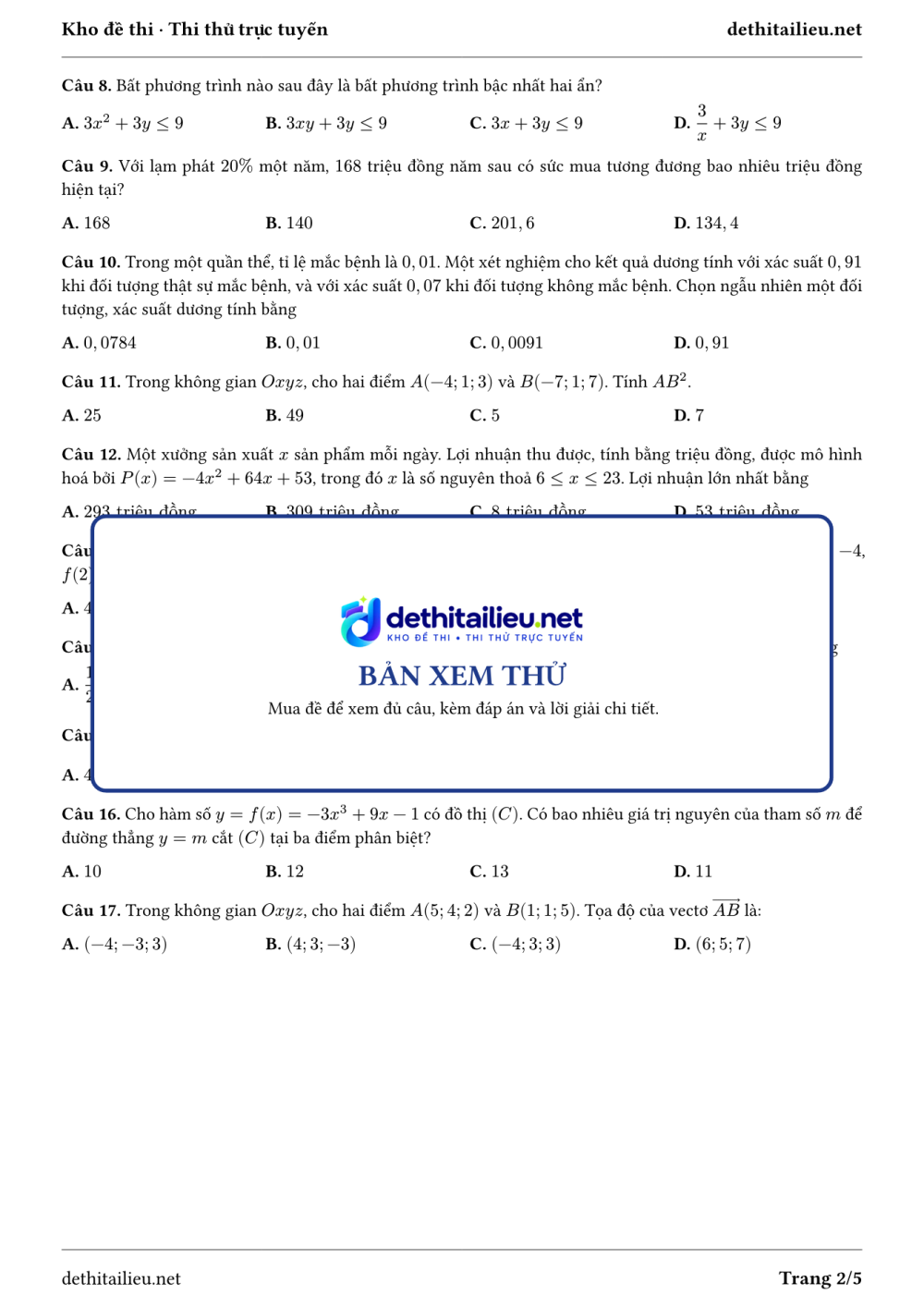 Trang 2 của đề T-TN-01-05