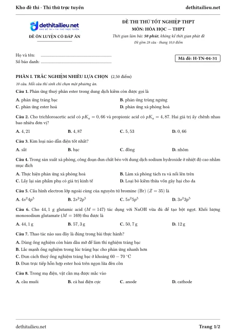 Trang 1 của đề H-TN-04-31