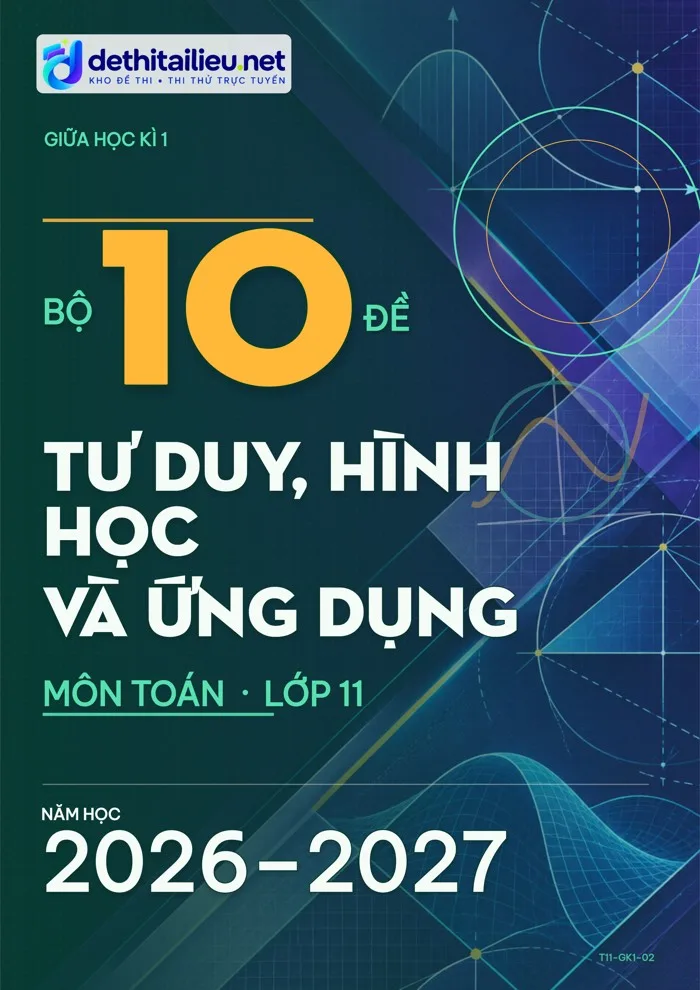 Bìa Bộ 10 đề tư duy, hình học và ứng dụng