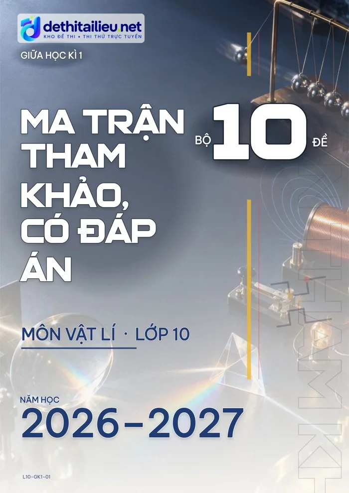 Bìa Bộ 10 đề ma trận tham khảo, có đáp án