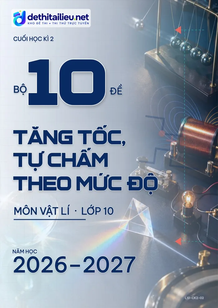 Bìa Bộ 10 đề tăng tốc, tự chấm theo mức độ