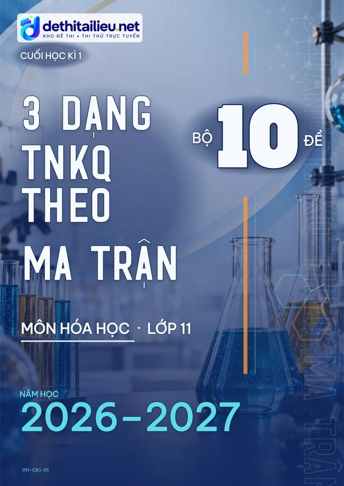 Bìa Bộ 10 đề 3 dạng TNKQ theo ma trận