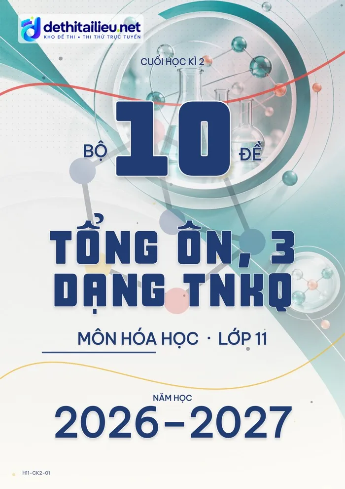 Bìa Bộ 10 đề tổng ôn, 3 dạng TNKQ